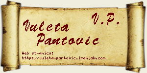 Vuleta Pantović vizit kartica